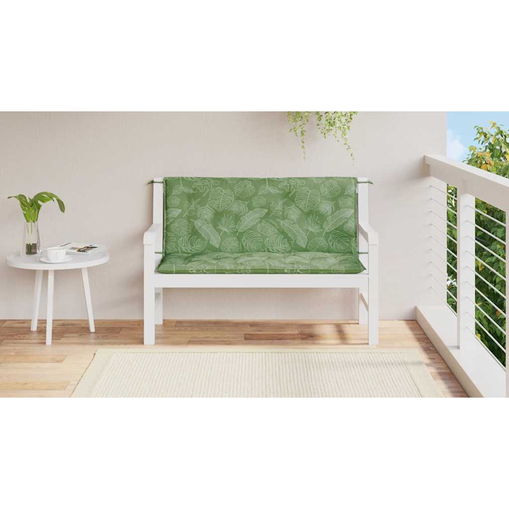 Jastuci za vrtnu klupu 2 kom s uzorkom lišća 120x50x7cm tkanina