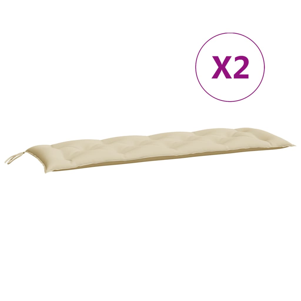 Jastuci za vrtnu klupu 2 kom bež 150x50x7 cm tkanine Oxford