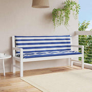 Jastuci za vrtnu klupu 2 kom plavo-bijeli prugasti 150x50x7 cm
