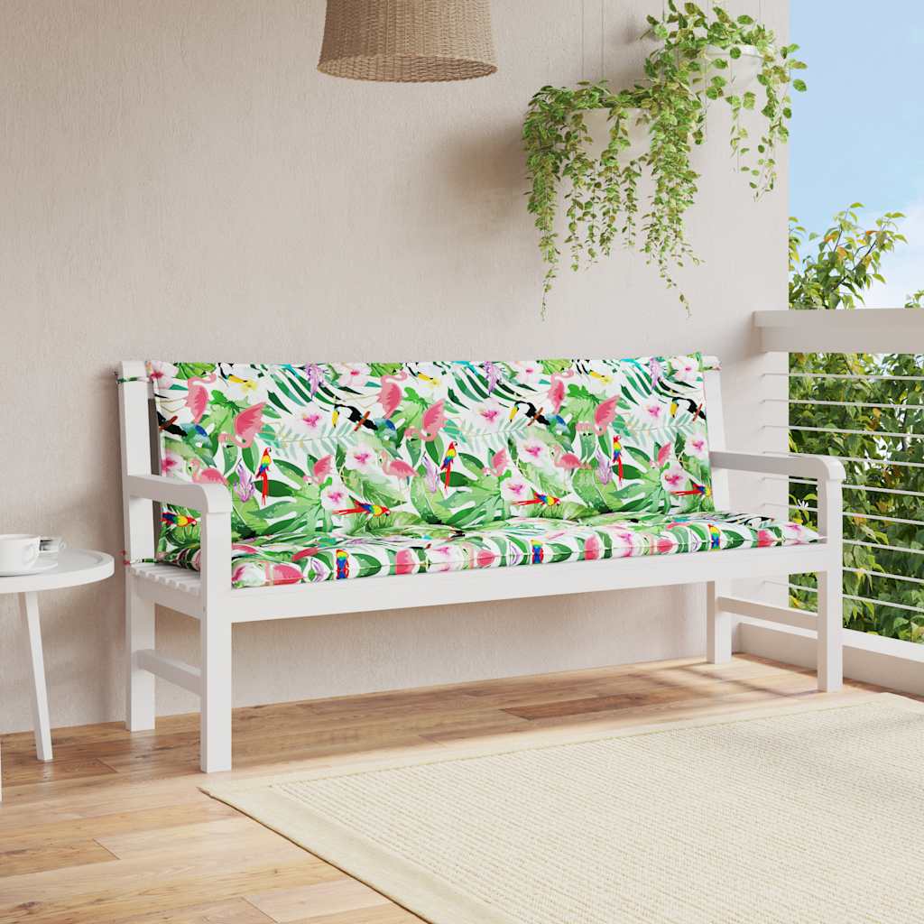 Jastuci za vrtnu klupu 2 kom višebojni 150x50x7 cm od tkanine