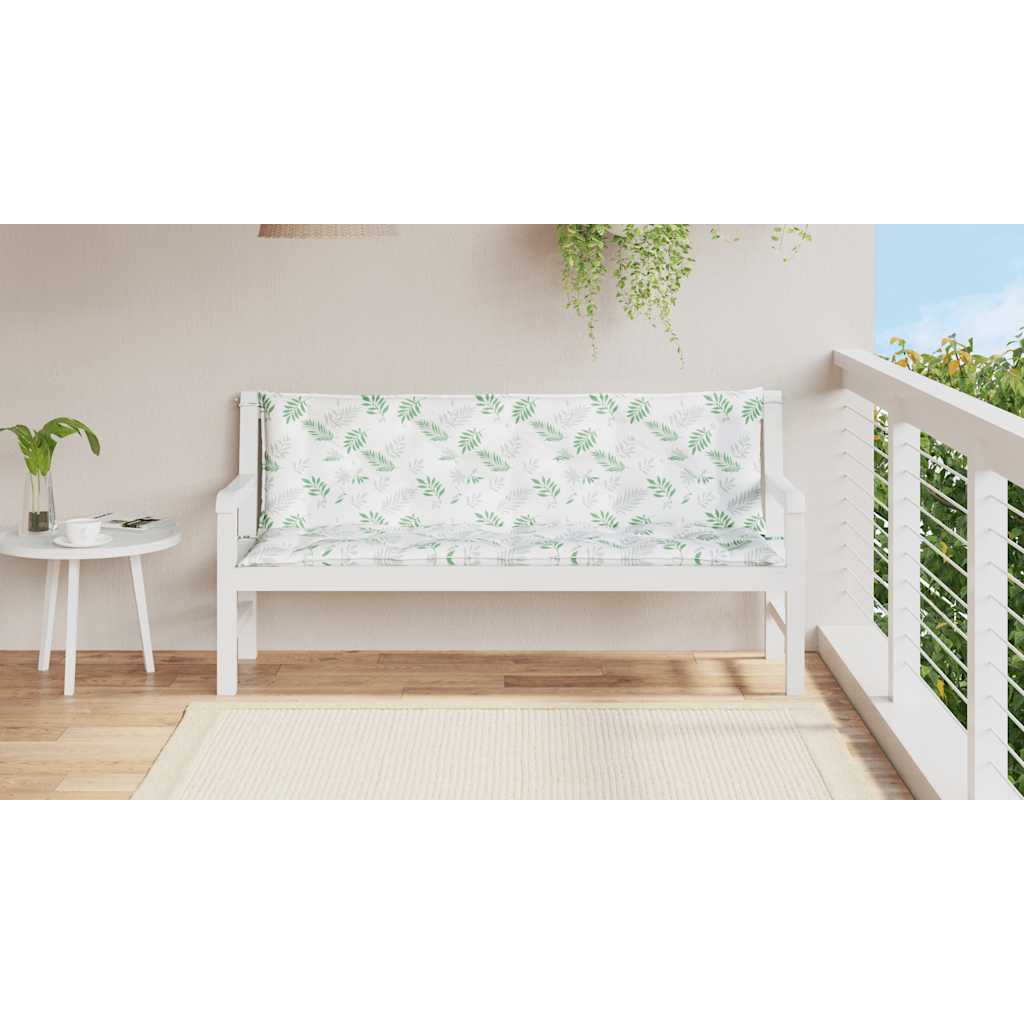 Jastuci za vrtnu klupu 2 kom s uzorkom lišća 150x50x7cm tkanina