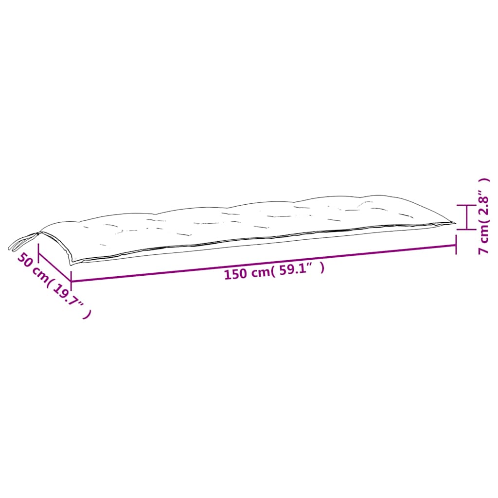 Jastuci za vrtnu klupu 2 kom ružičasti 150x50x7 cm tkanina