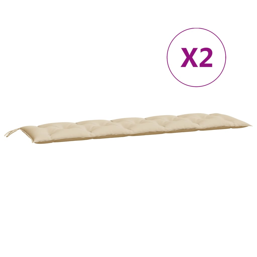Jastuci za vrtnu klupu 2 kom bež 180x50x7 cm tkanine Oxford