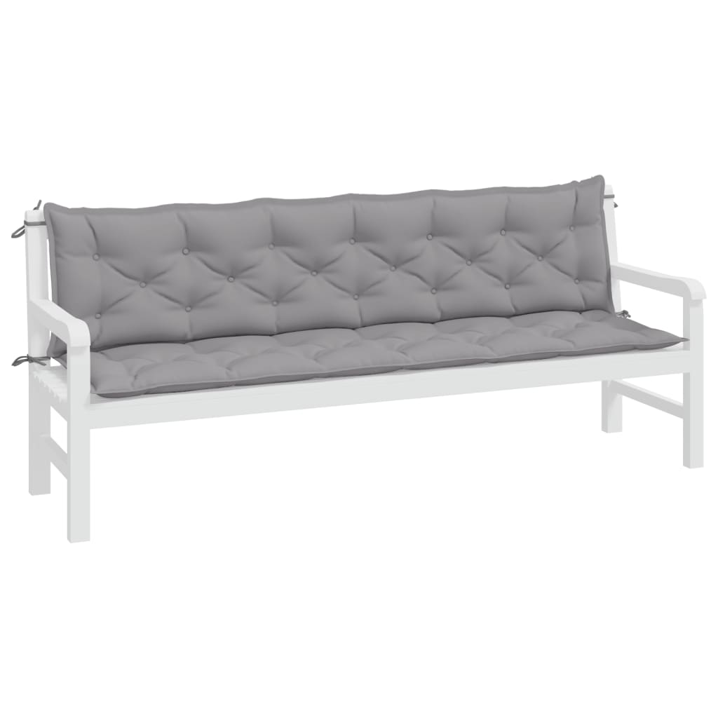 Jastuci za vrtnu klupu 2 kom sivo 200x50x7cm tkanine Oxford