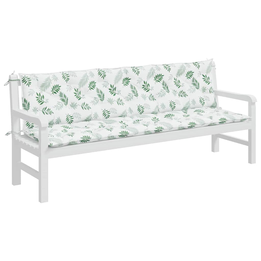 Jastuci za vrtnu klupu 2 kom s uzorkom lišća 200x50x7cm tkanina