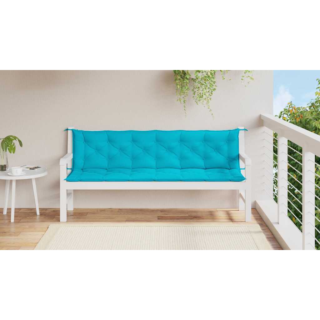Jastuci za vrtnu klupu 2 kom tirkizni 200x50x7 cm od tkanine
