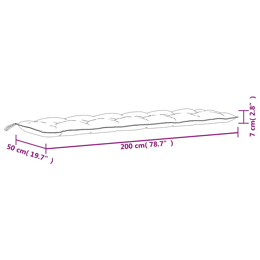 Jastuci za vrtnu klupu 2 kom tirkizni 200x50x7 cm od tkanine