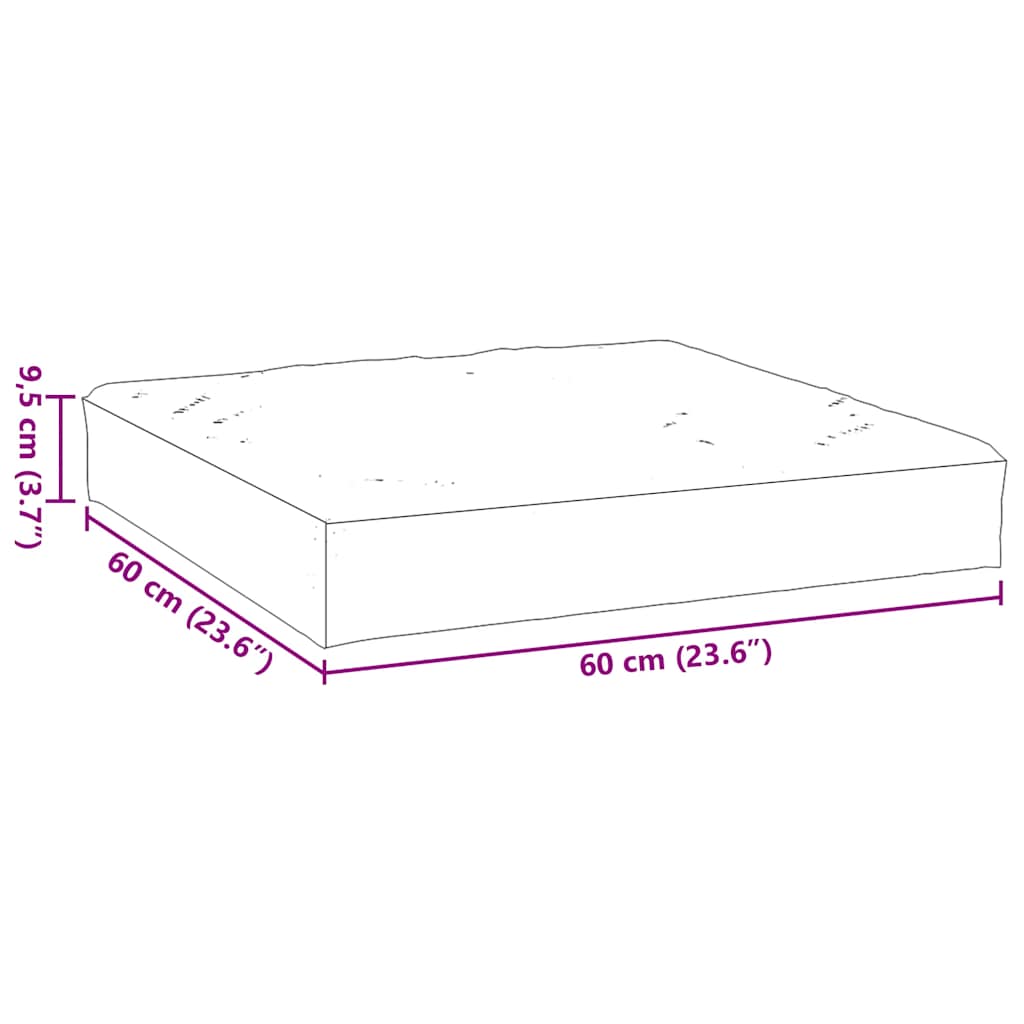 Jastuk za palete zeleni 60x60x9,5 cm od tkanine Oxford