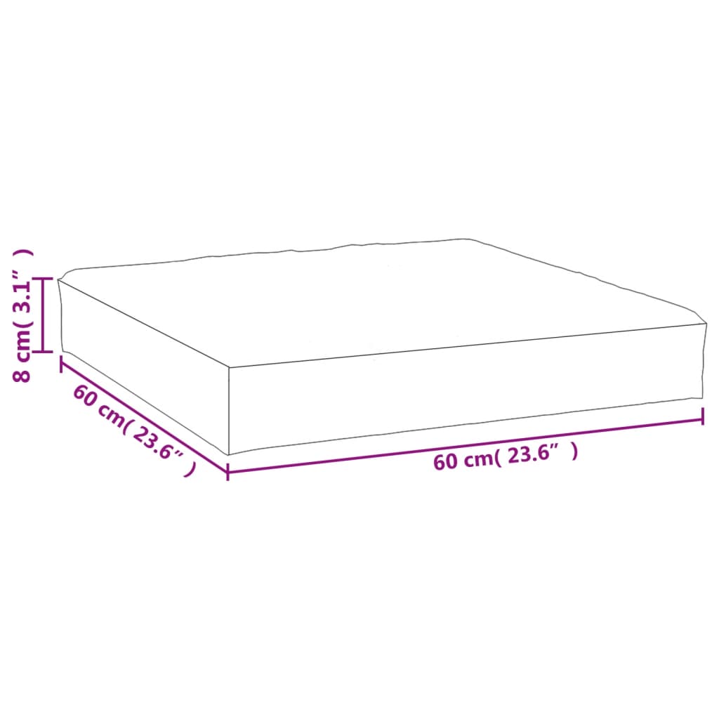 Jastuk za palete crni karirani 60 x 60 x 8 cm od tkanine Oxford