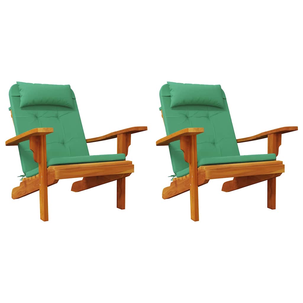 Jastučići za stolice Jednobojno 2 pcs Zelena 58 x 77 x 4,5 cm