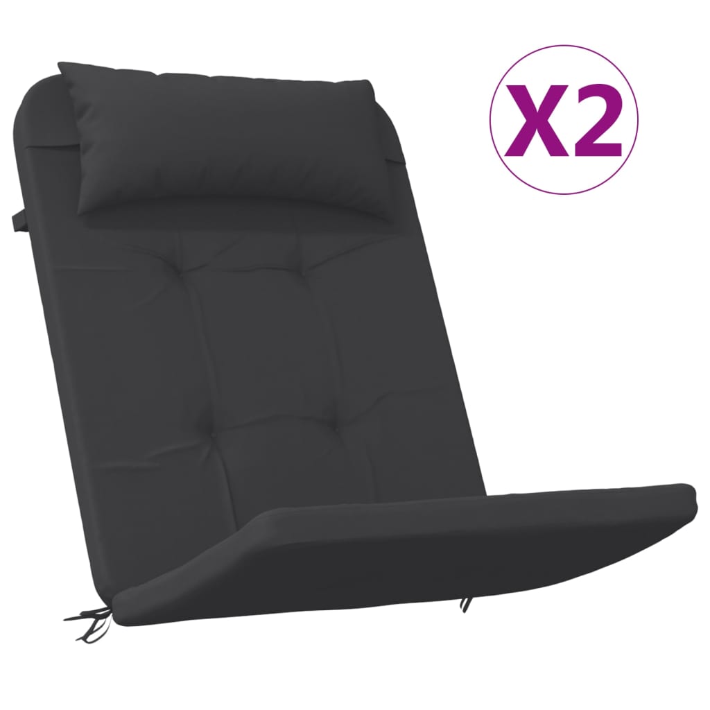 Jastuci za stolicu Adirondack 2 kom crni od tkanine Oxford