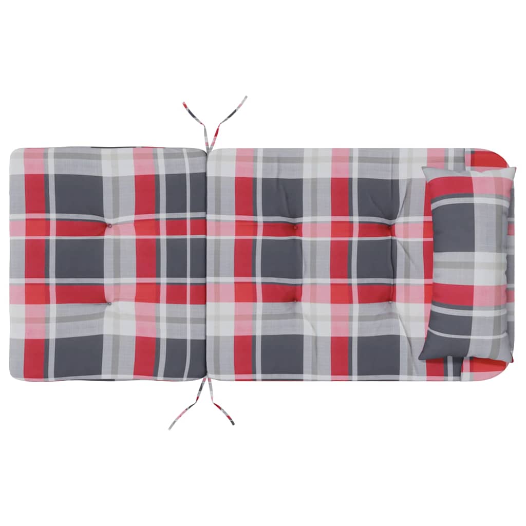 Jastučići za stolice 2 pcs Crveno karo 58 x 77 x 4,5 cm
