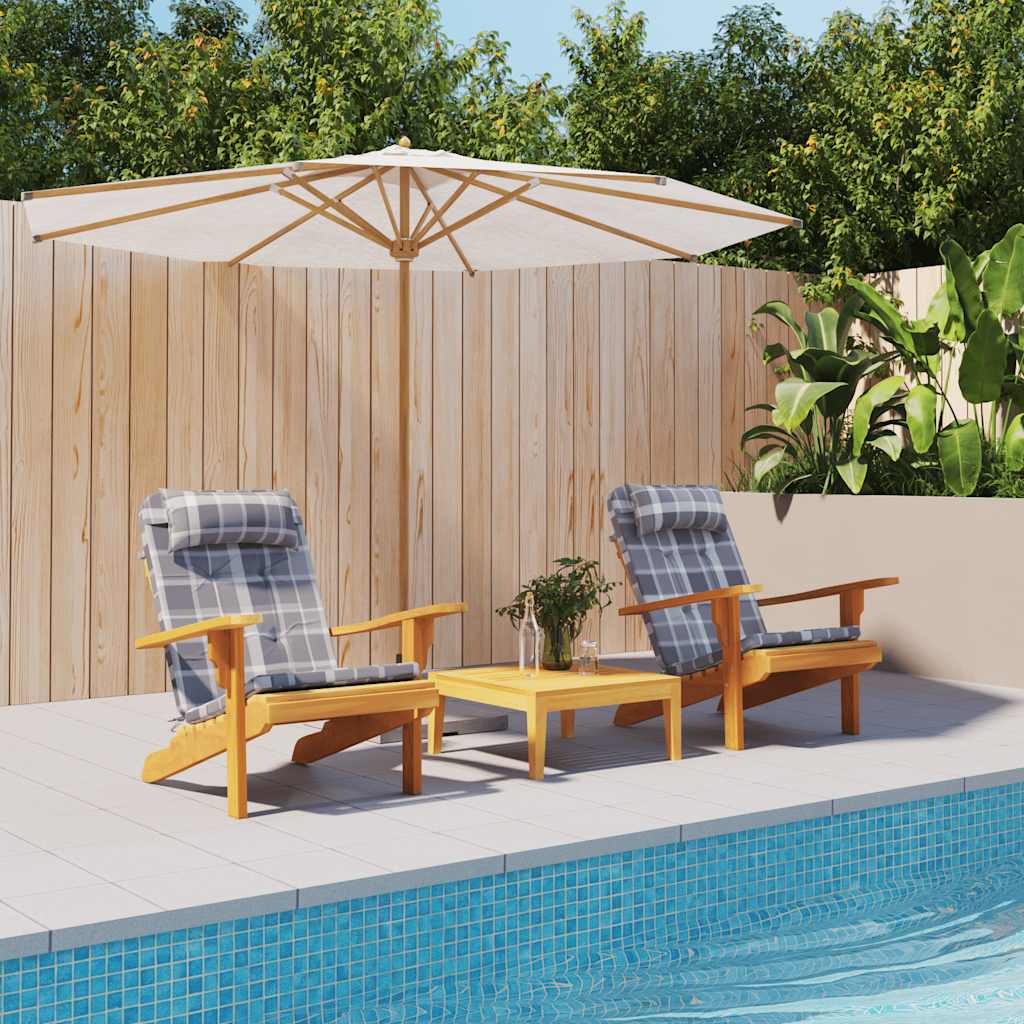 Jastuci za stolicu Adirondack 2 kom sivi karirani od tkanine
