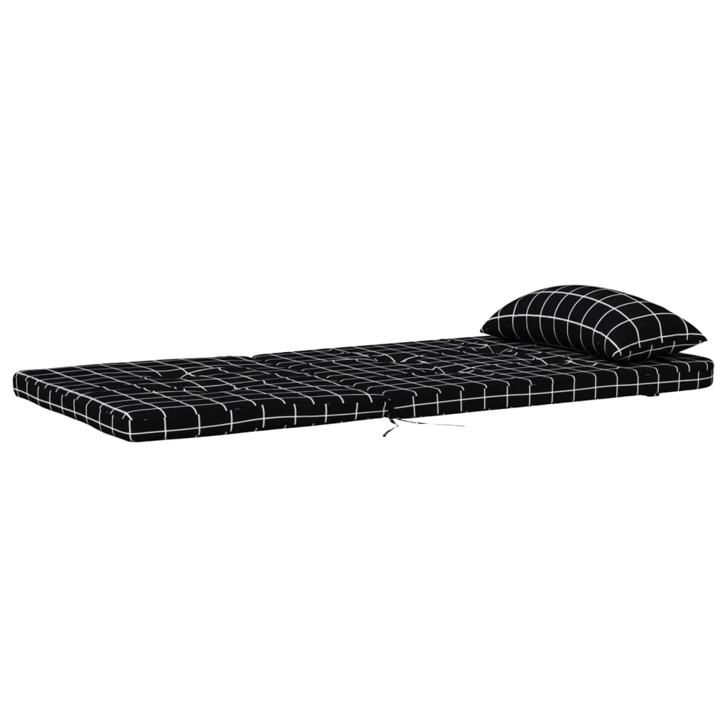 Jastuci za stolicu Adirondack 2 kom crni karirani od tkanine
