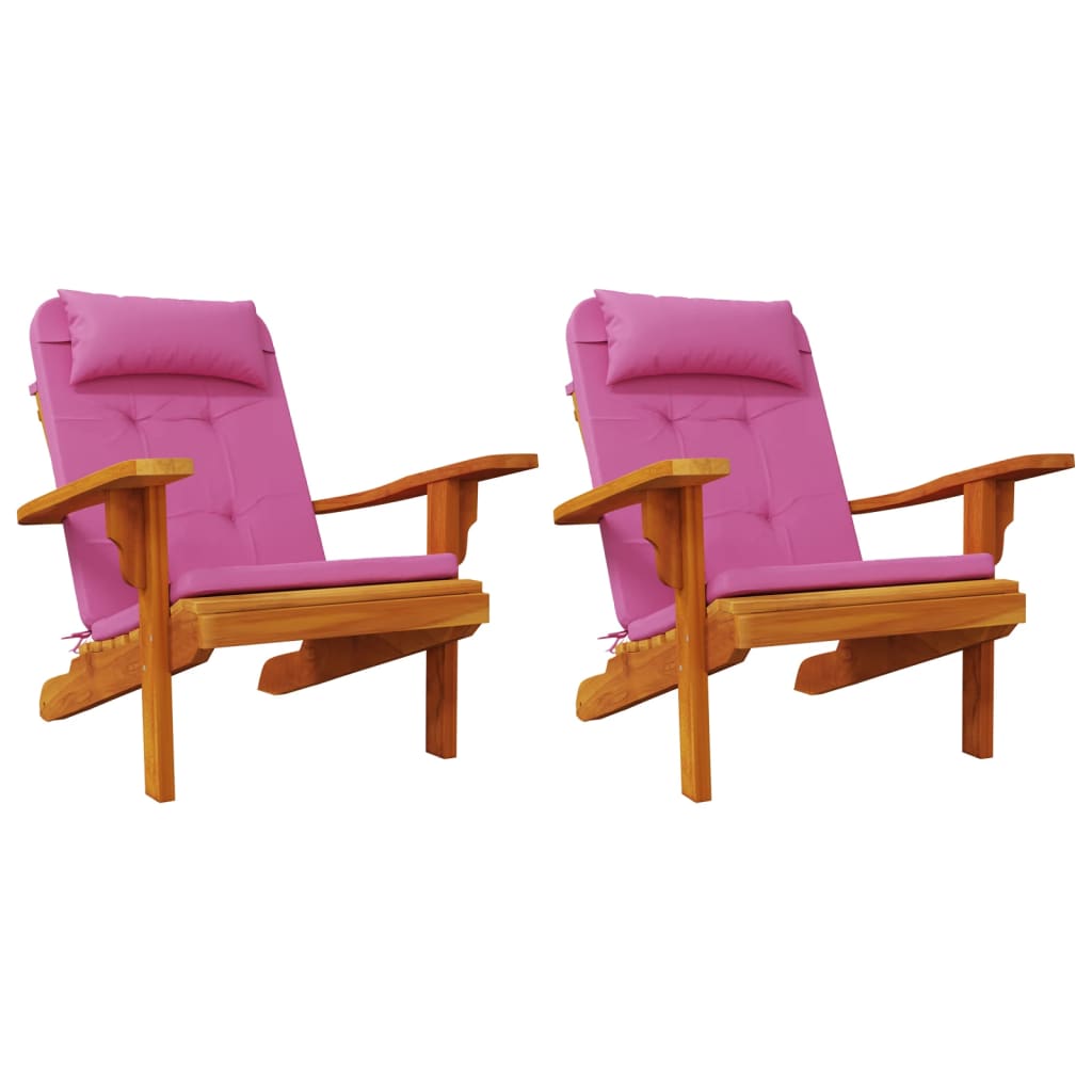 Jastuci za stolicu Adirondack 2 kom ružičasti od tkanine Oxford
