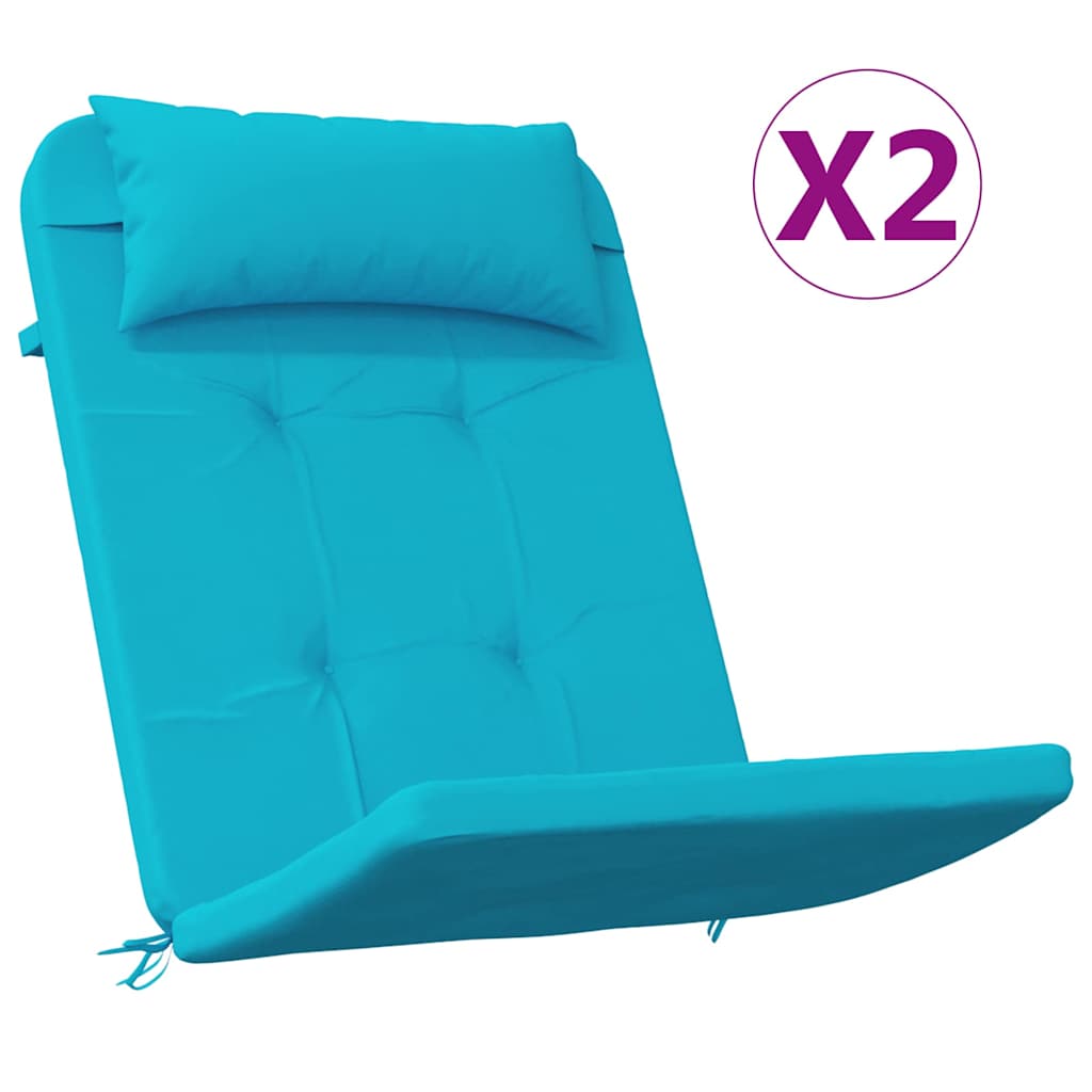 Jastučići za stolice Jednobojno 2 pcs Tirkizna 58 x 77 x 4,5 cm