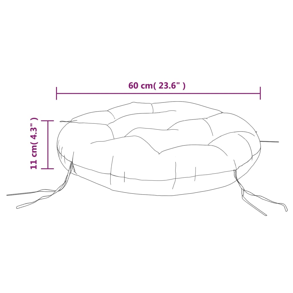 Okrugli jastuk tirkizna Ø 60 x 11 cm od tkanine Oxford
