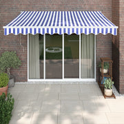 Tenda na uvlačenje plavo-bijela 3 x 2,5 m tkanina i aluminij