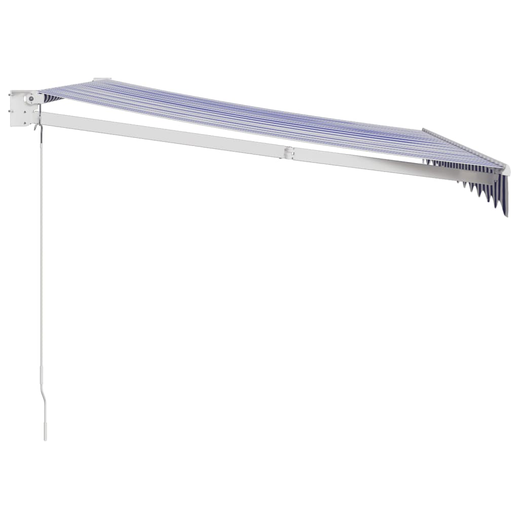 Tenda na uvlačenje plavo-bijela 3,5 x 2,5 m tkanina i aluminij