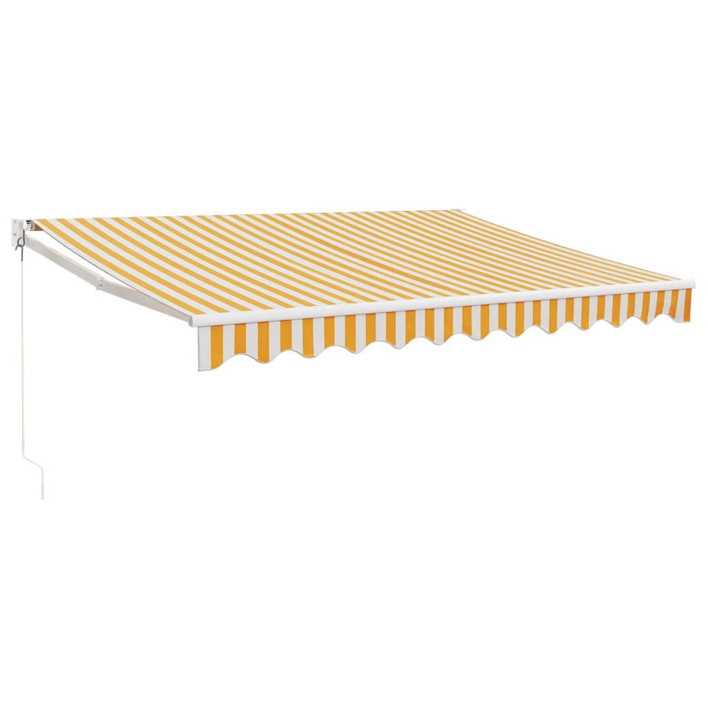 Tenda na uvlačenje žuto-bijela 3,5 x 2,5 m tkanina i aluminij