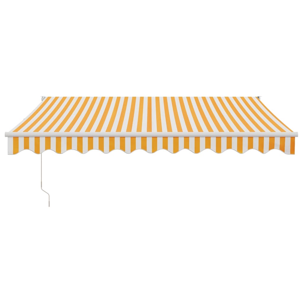 Tenda na uvlačenje žuto-bijela 3,5 x 2,5 m tkanina i aluminij