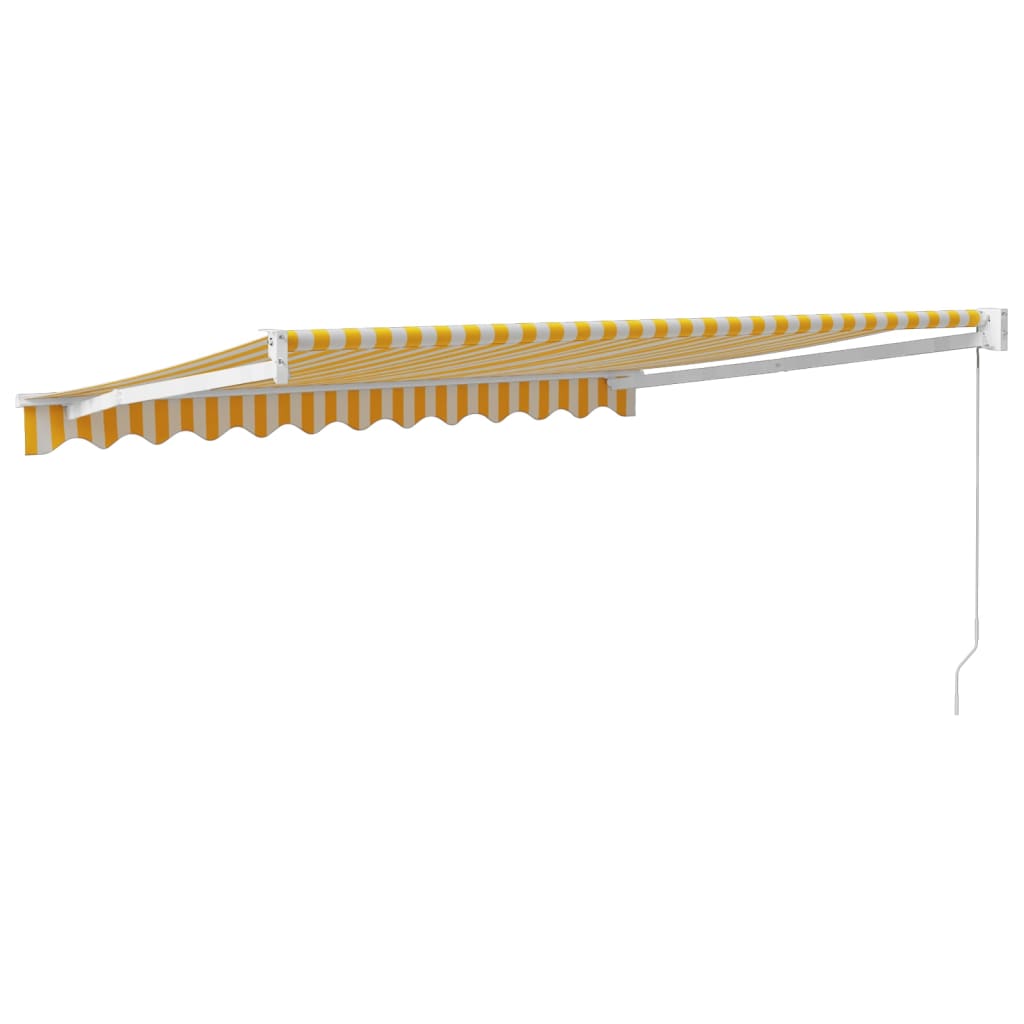 Tenda na uvlačenje žuto-bijela 3,5 x 2,5 m tkanina i aluminij