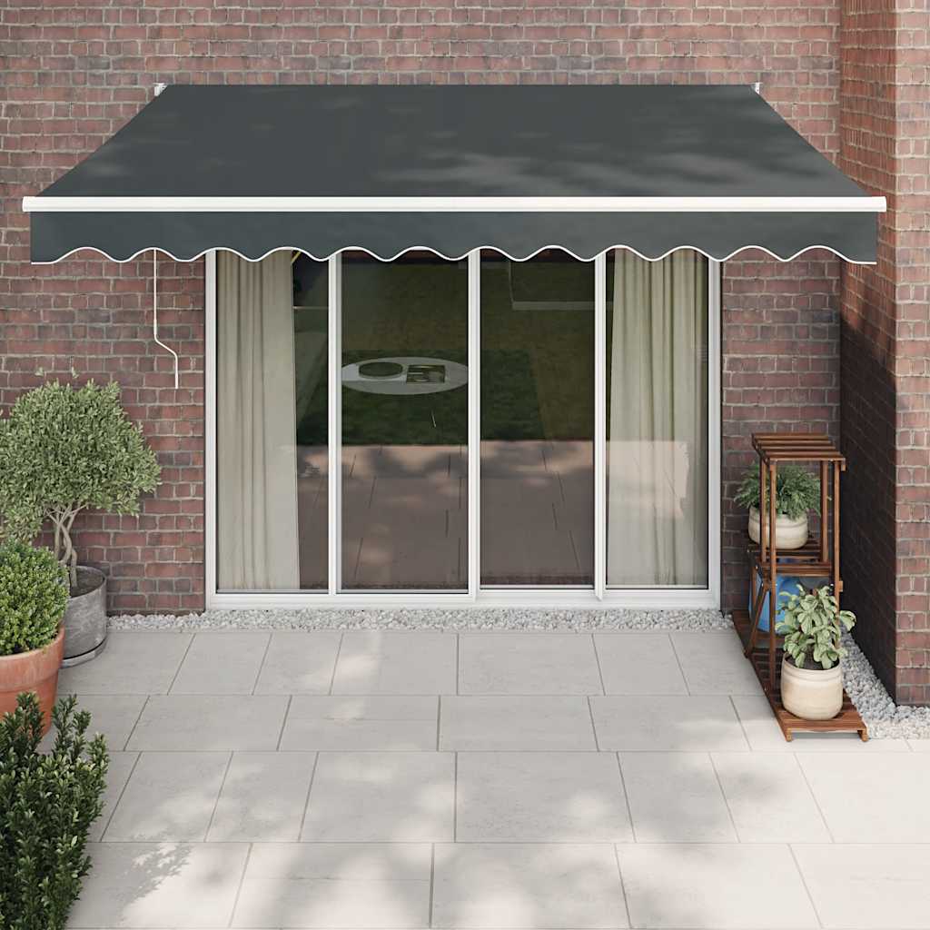 Tenda na uvlačenje antracit 3,5 x 2,5 m od tkanine i aluminija