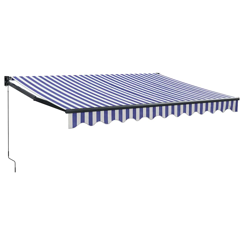Tenda na uvlačenje plavo-bijela 3 x 2,5 m tkanina i aluminij