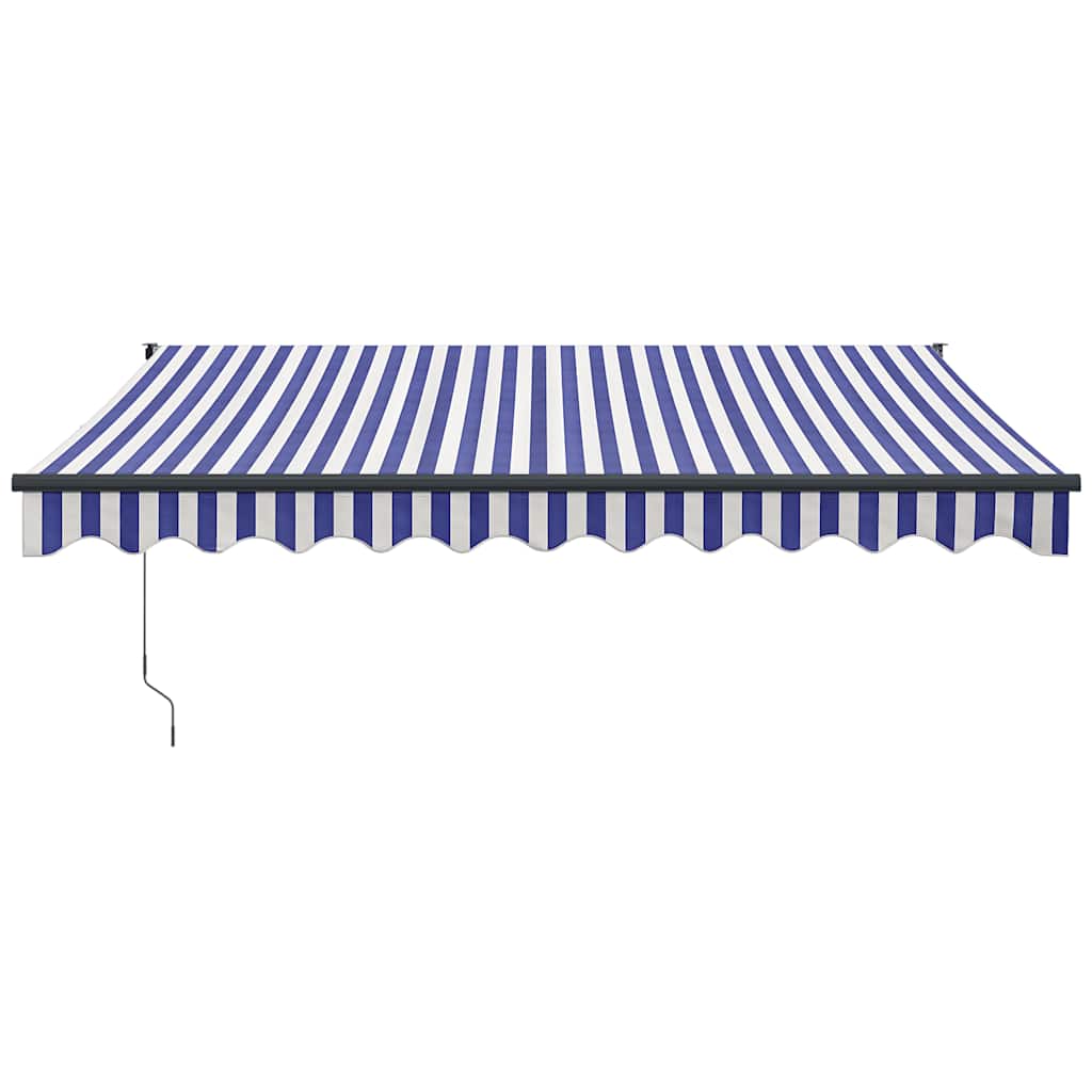 Tenda na uvlačenje plavo-bijela 3 x 2,5 m tkanina i aluminij