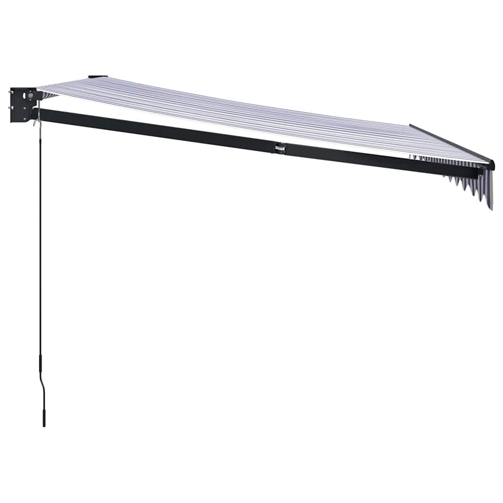 Tenda na uvlačenje plavo-bijela 3 x 2,5 m tkanina i aluminij