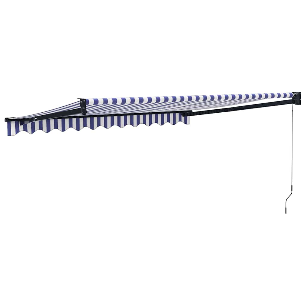 Tenda na uvlačenje plavo-bijela 3 x 2,5 m tkanina i aluminij