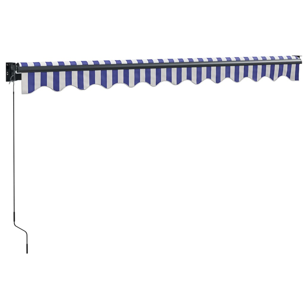 Tenda na uvlačenje plavo-bijela 3,5 x 2,5 m tkanina i aluminij
