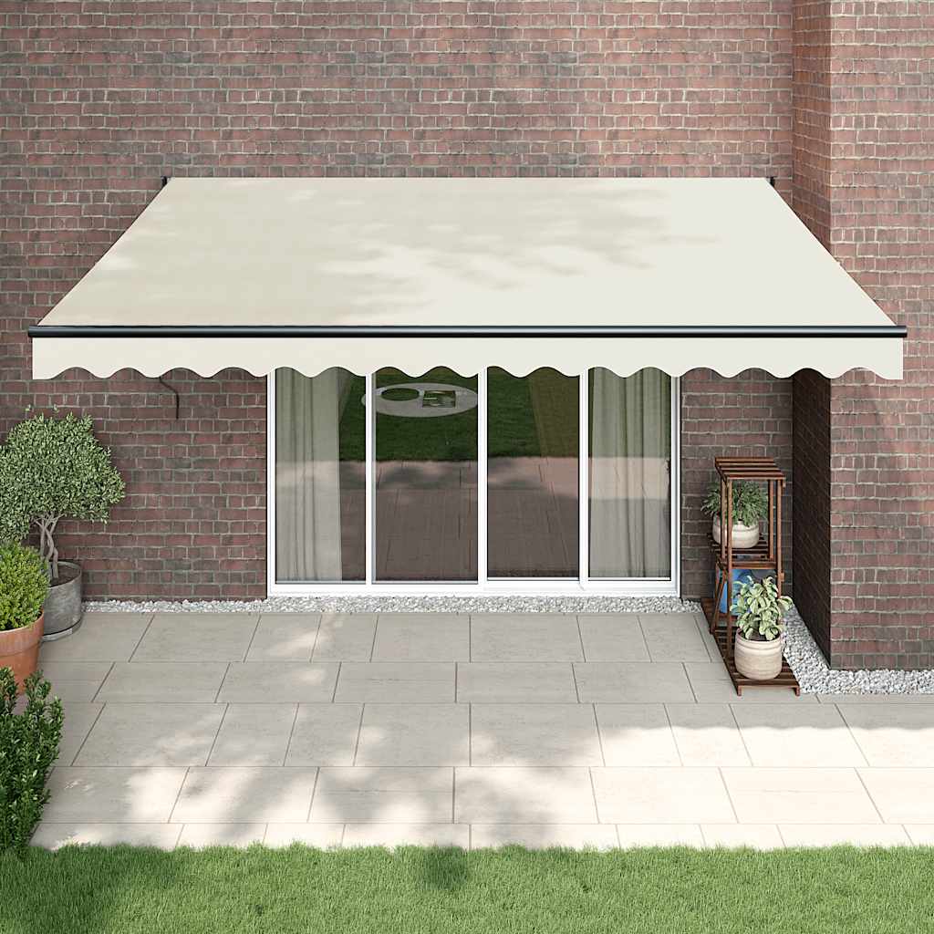 Tenda na uvlačenje krem 4 x 3 m od tkanine i aluminija