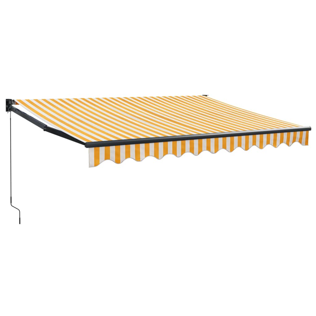 Tenda na uvlačenje žuto-bijela 3,5 x 2,5 m tkanina i aluminij