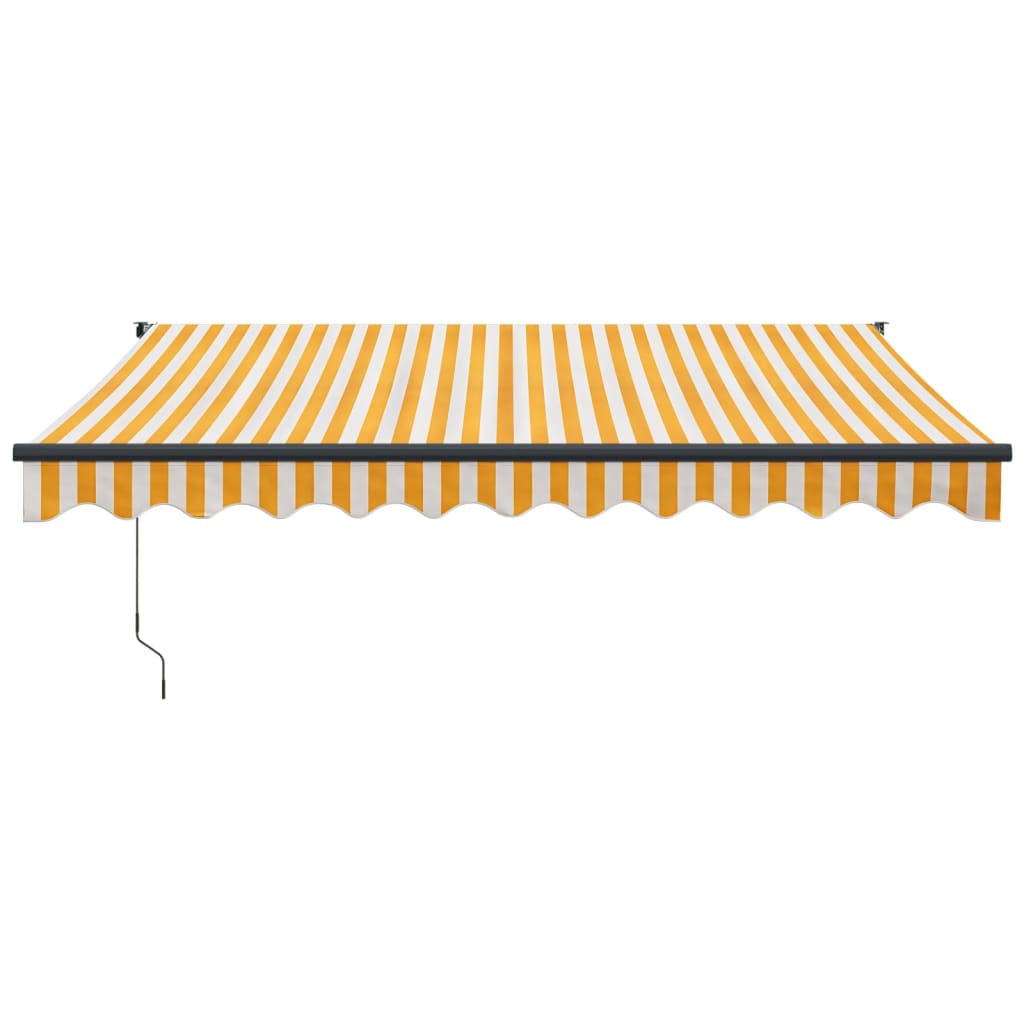Tenda na uvlačenje žuto-bijela 3,5 x 2,5 m tkanina i aluminij