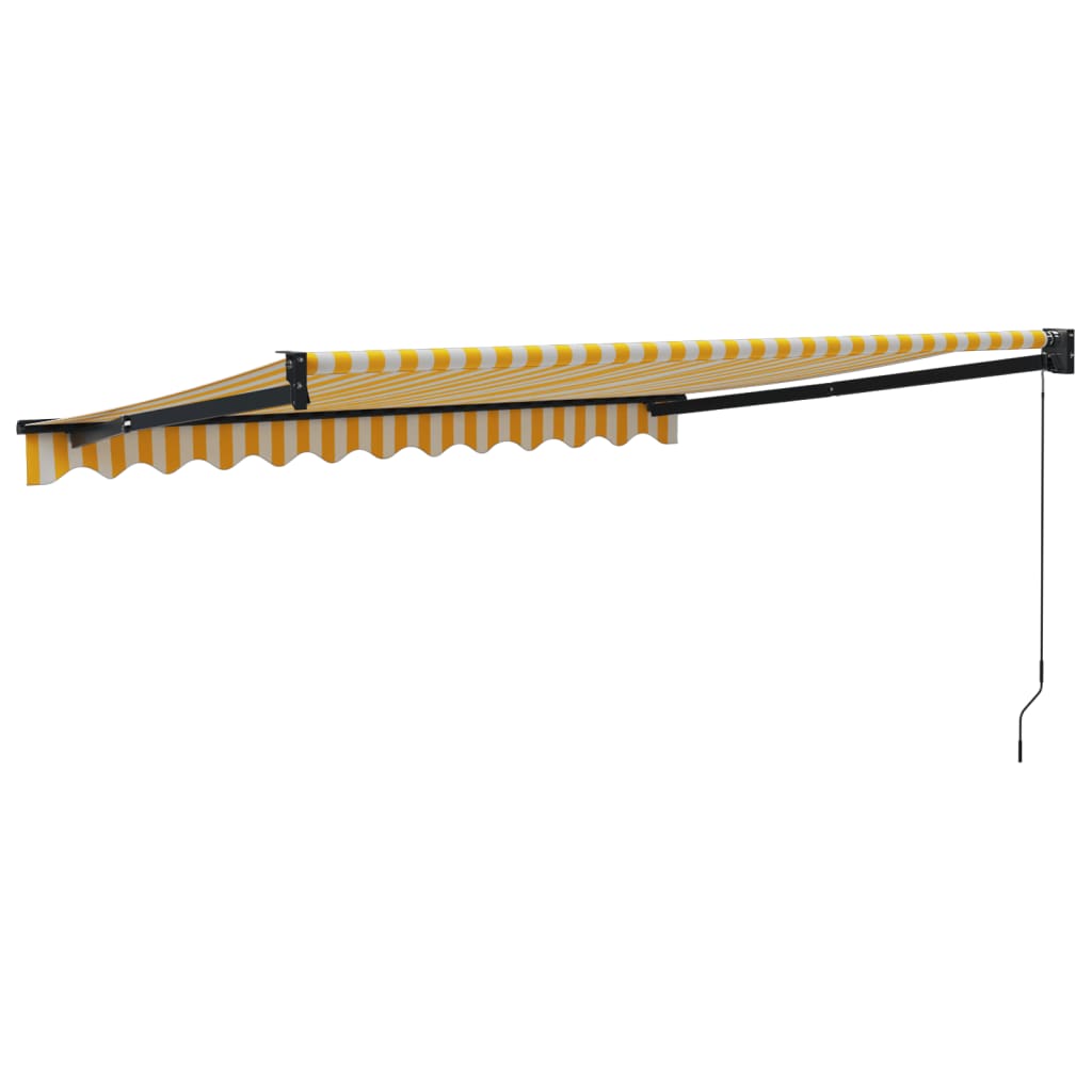 Tenda na uvlačenje žuto-bijela 3,5 x 2,5 m tkanina i aluminij