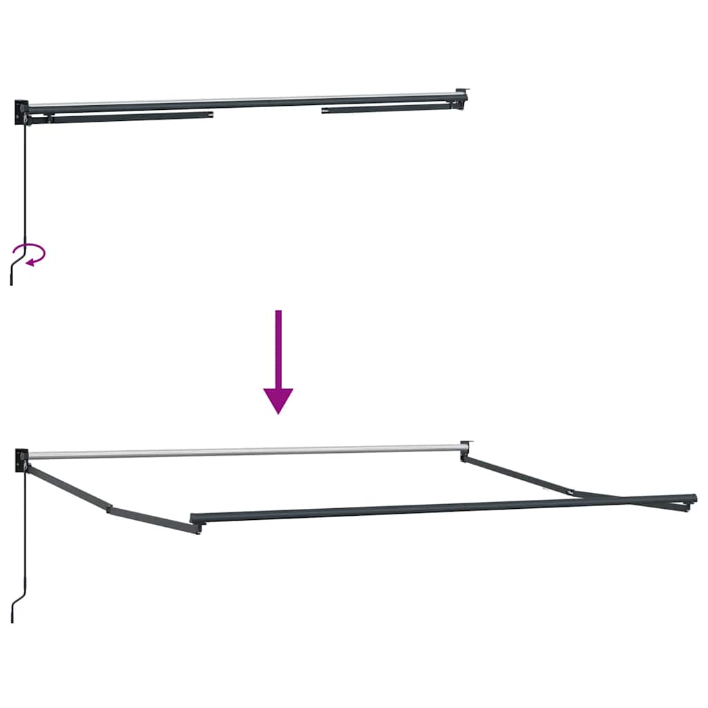 Tenda na uvlačenje narančasto-smeđa 3x2,5 m tkanina i aluminij