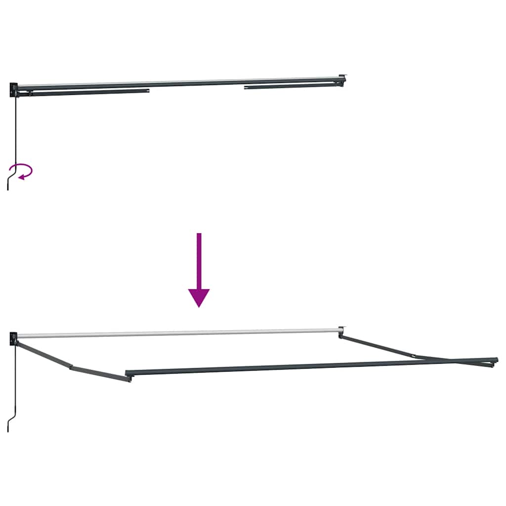 Tenda na uvlačenje narančasto-smeđa 4 x 3 m tkanina i aluminij