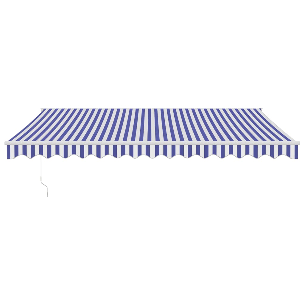 Automatska tenda na uvlačenje plavo-bijela 4,5 x 3 m
