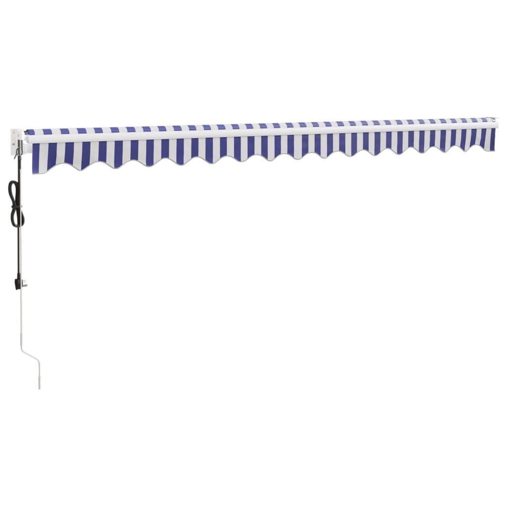 Automatska tenda na uvlačenje plavo-bijela 4,5 x 3 m
