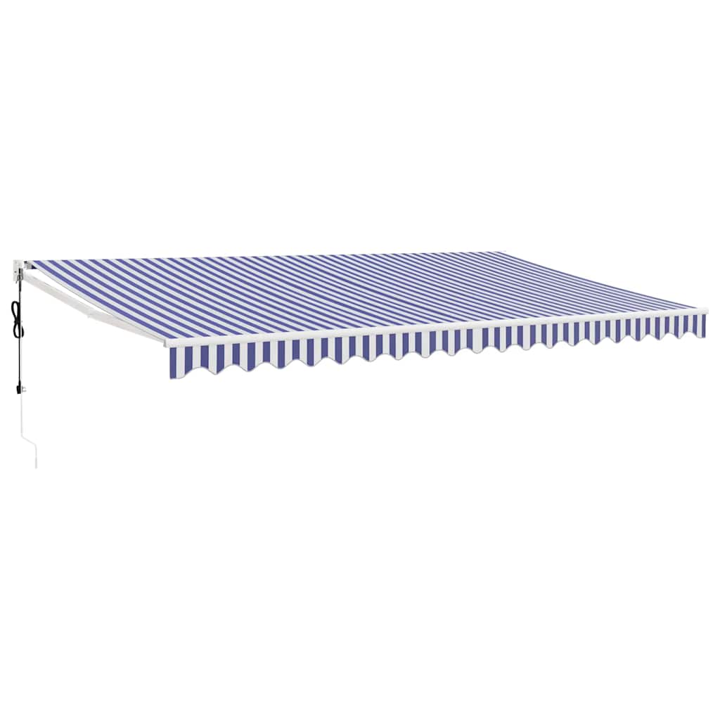 Automatska tenda na uvlačenje plavo-bijela 5 x 3 m
