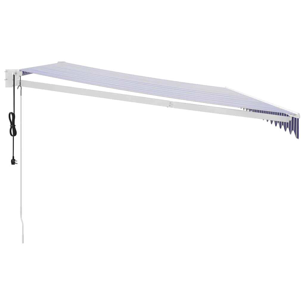 Automatska tenda na uvlačenje plavo-bijela 5 x 3 m