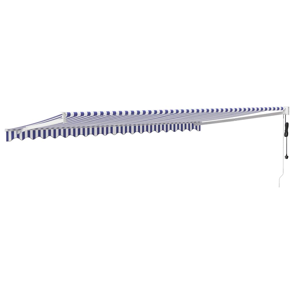 Automatska tenda na uvlačenje plavo-bijela 5 x 3 m