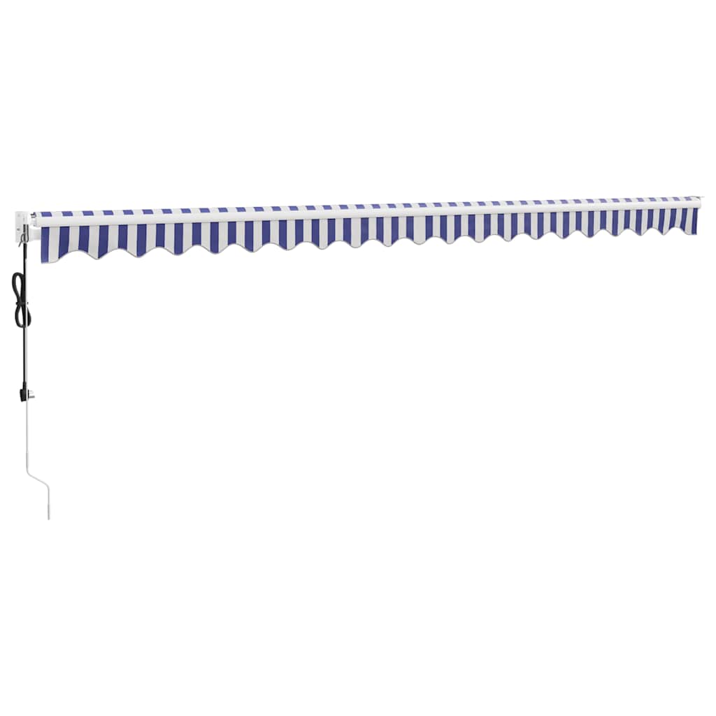 Automatska tenda na uvlačenje plavo-bijela 5 x 3 m