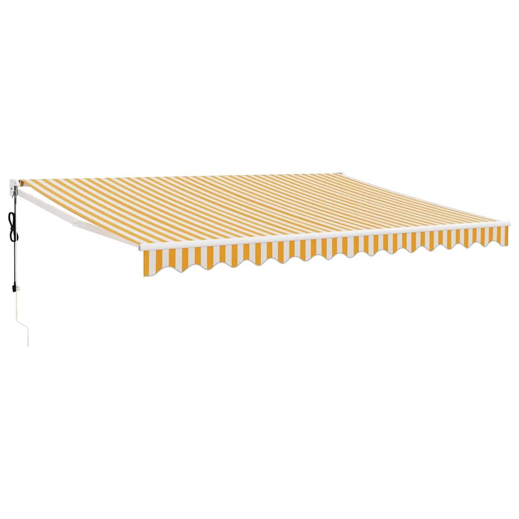 Automatska tenda na uvlačenje žuto-bijela 4 x 3 m