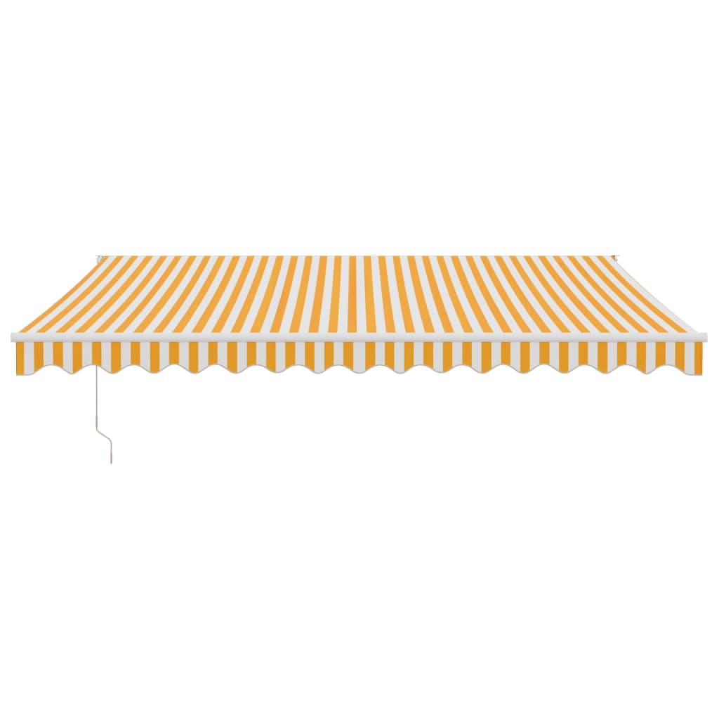 Automatska tenda na uvlačenje žuto-bijela 4,5 x 3 m