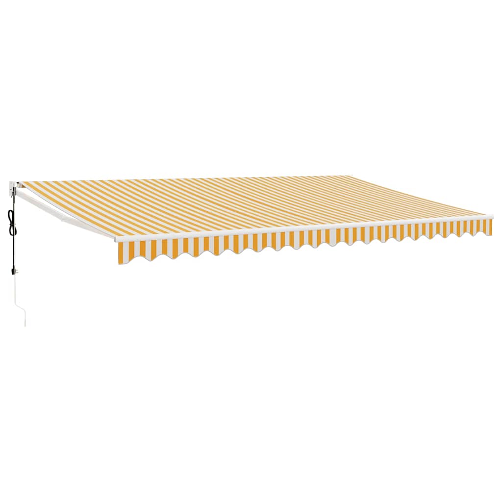 Automatska tenda na uvlačenje žuto-bijela 5 x 3 m