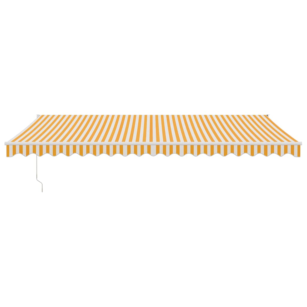 Automatska tenda na uvlačenje žuto-bijela 5 x 3 m