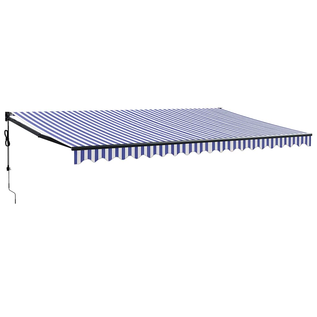 Automatska tenda na uvlačenje plavo-bijela 5 x 3 m