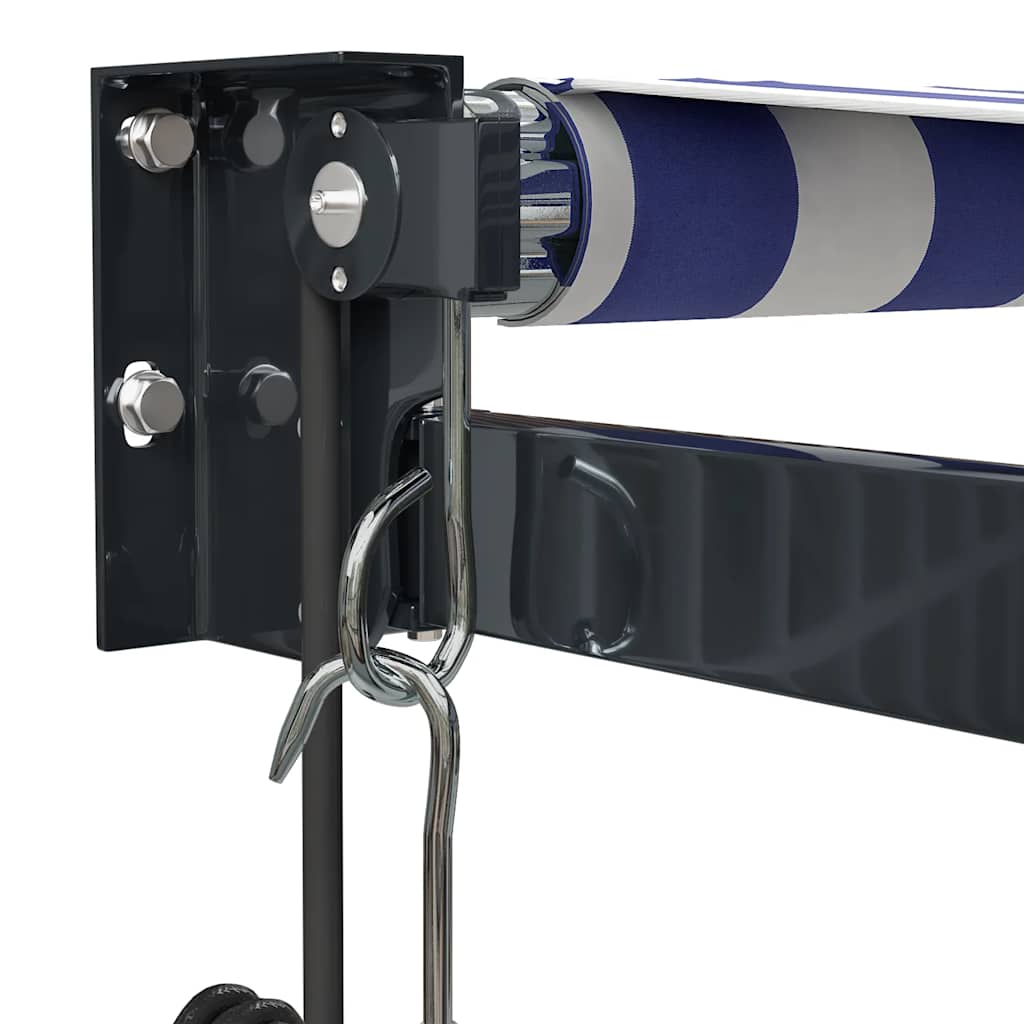 Automatska tenda na uvlačenje plavo-bijela 5 x 3 m
